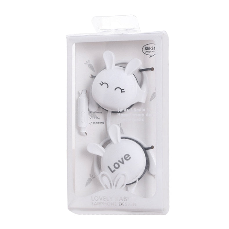 Cartoon Rabbit Earbuds Wired Over Ear Headphones Clip Walking Gym Headset with Microphone Cartoon Rabbit Earbuds Wired Over Ear Headphones Clip Walking Gym Headset with Microphone